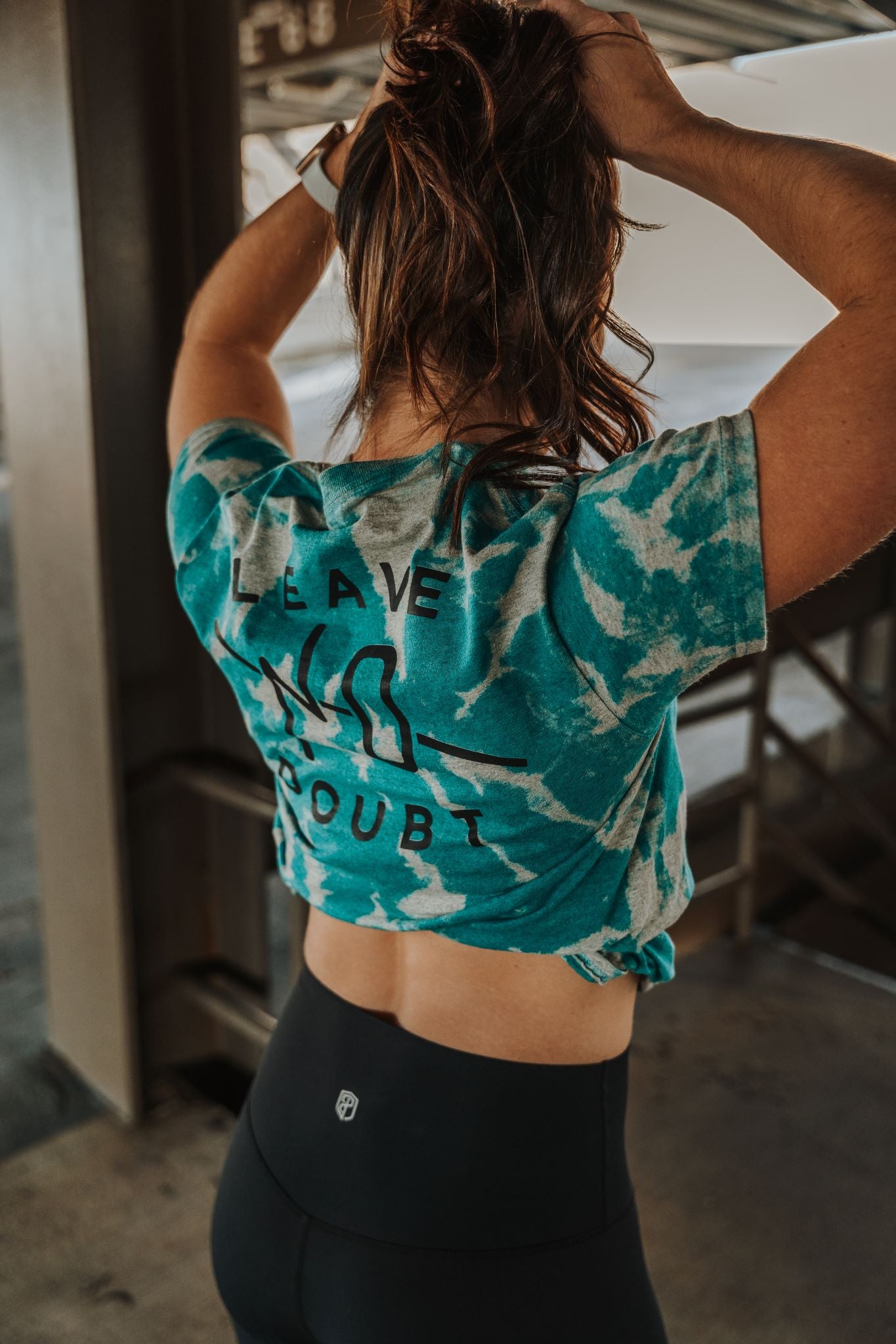 Teal Acid Wash Tee